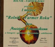 Tablica pamiątkowa Rolnik-Farmer roku 2012