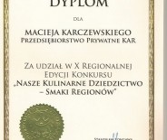 Dyplom Smaki Regionów 2010
